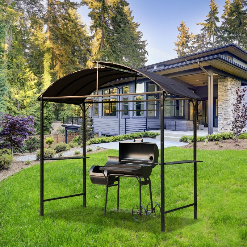 Metal BBQ Gazebo Canopy - Coffee