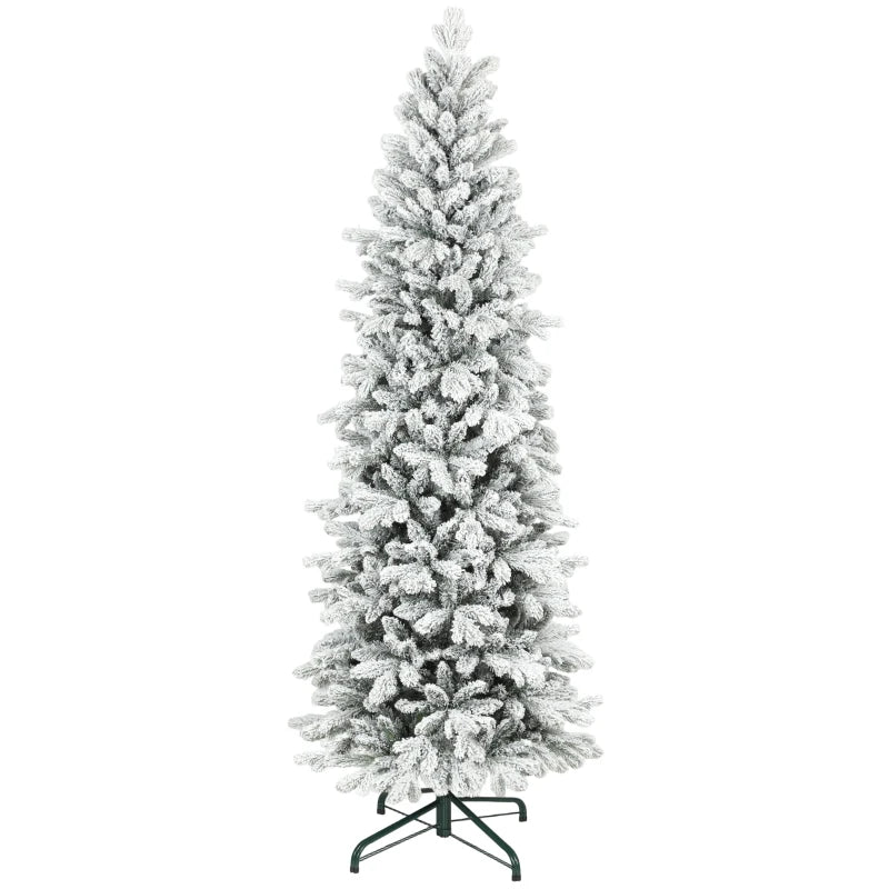7ft Flocked Artificial Christmas Tree - Lush Snowy Pine, Pre-Lit, Perfect for Holiday Decor, Easy Assembly, Indoor Use