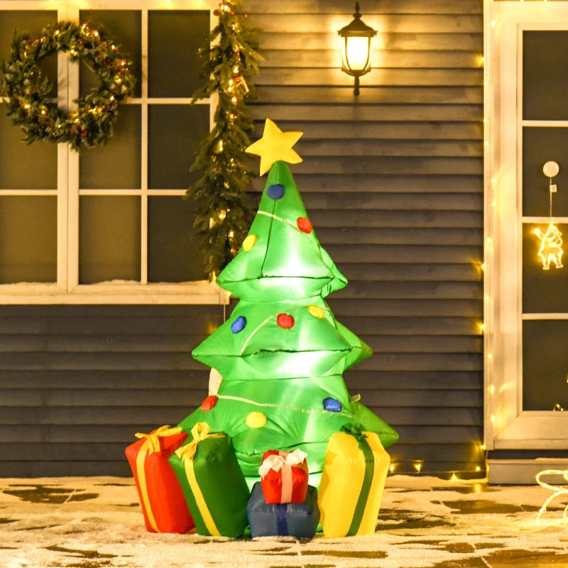 5ft Inflatable Christmas Tree - Air Blown Holiday Decoration with LED Lights for Outdoor Lawn Yard Ornaments