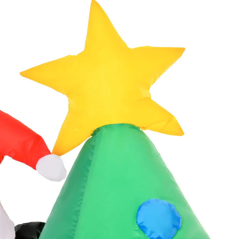 6ft Inflatable Christmas Tree with LED Lights & Santa Dog - Perfect Indoor Outdoor Holiday Decoration for Garden & Lawn Parties