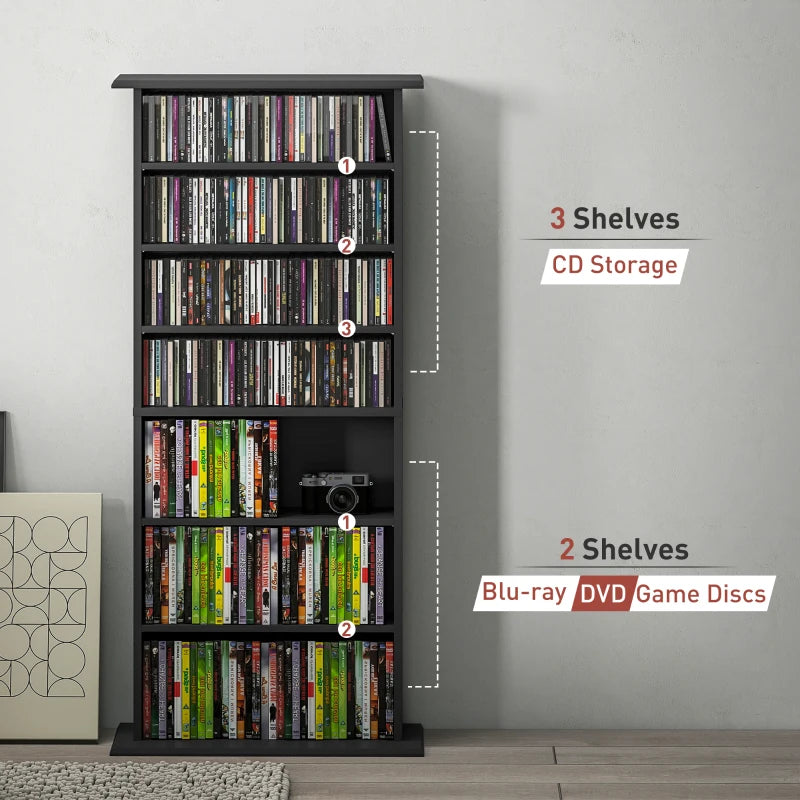 360 CD Storage Unit - Black | Stylish & Durable Media Organizer for CDs, DVDs, and Games | Space-Saving Design