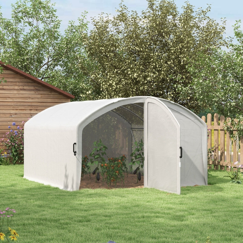 Greenhouse Walk-in Grow House with UV-Resistant Cover, White, 4x3x2m