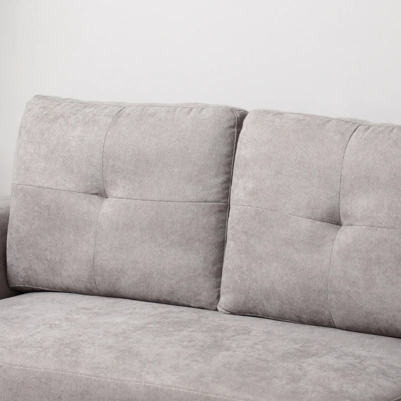 Light Grey Linen-Look 'L' Shape Storage Sofa Bed for Stylish Living Spaces