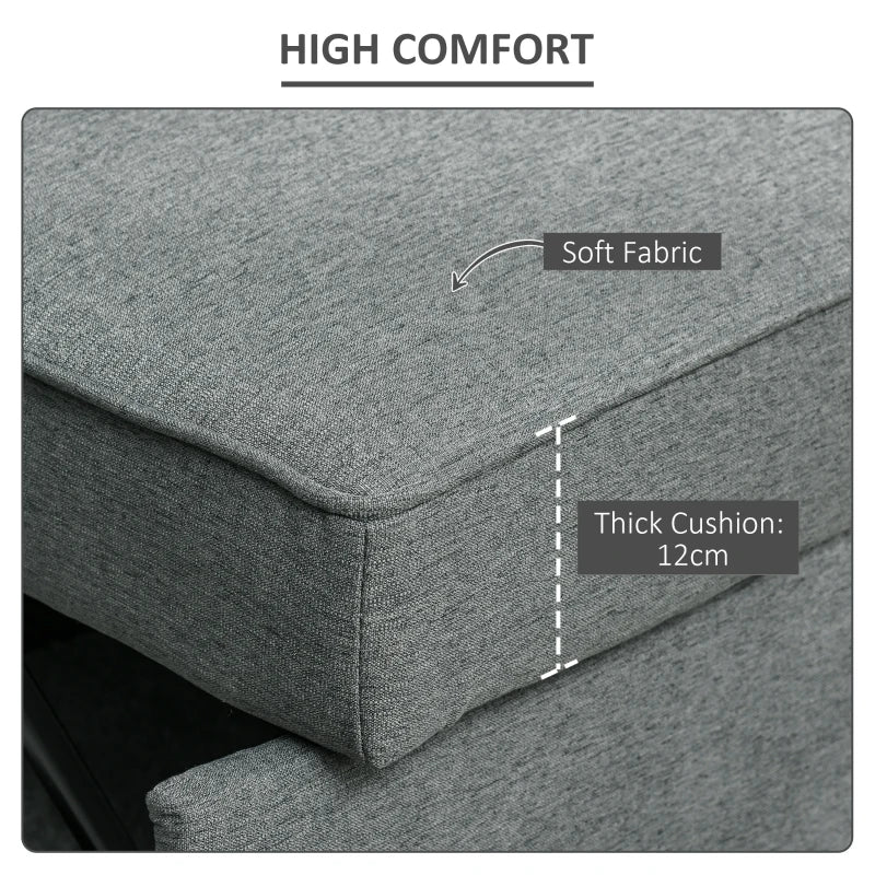 Grey Click Clack Double Sofa Bed with Adjustable Backrest for Living Room and Bedroom Comfort