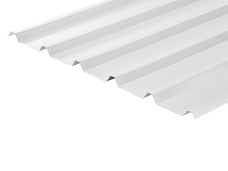 32/1000 Box Profile PVC Plastisol Coated 0.7mm Metal Roof Sheet White