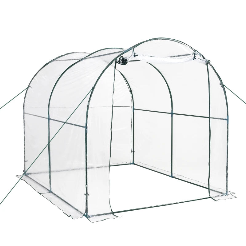 Green Walk-in Polytunnel Greenhouse, 2.5 x 2m