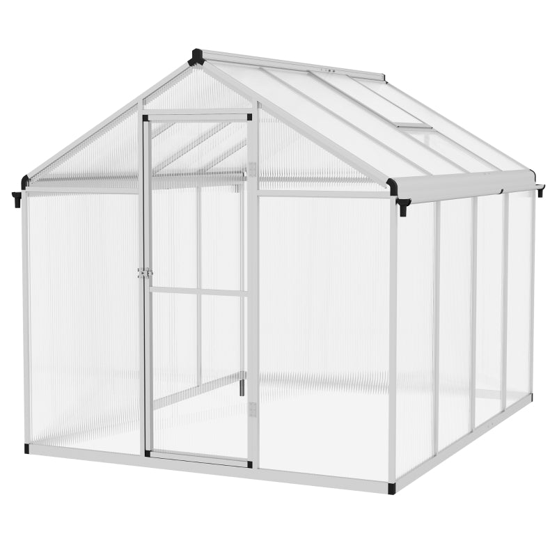 Green Aluminium 8x6ft Greenhouse Kit with Base