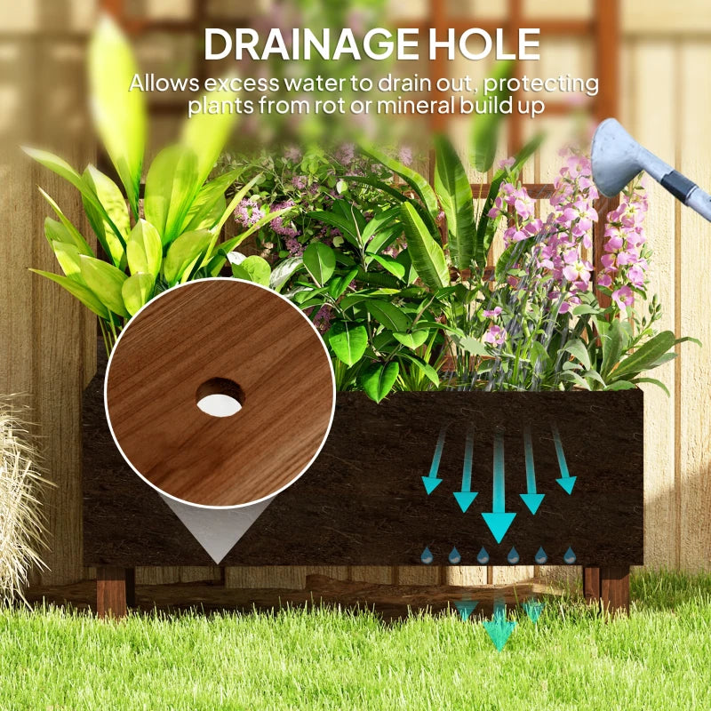 Wooden Garden Planters with Trellis for Climbing Vines