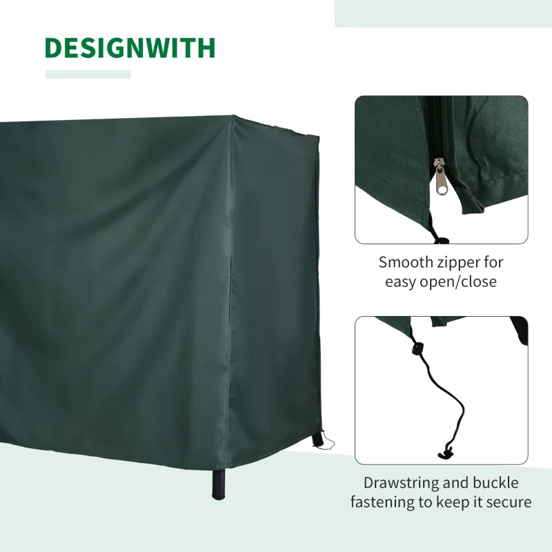 Green Waterproof Patio Swing Chair Cover, 205 x 124 x 164 cm