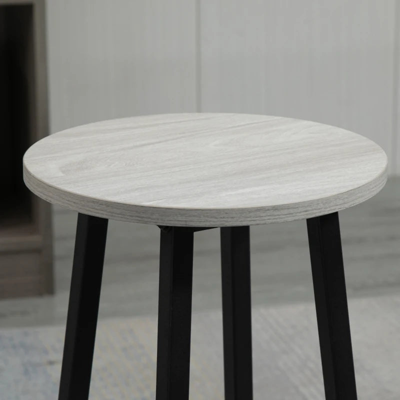 6-Piece Grey Bar Table Set - 2 Breakfast Tables & 4 Stools, Counter Height Dining for Kitchen & Living Room