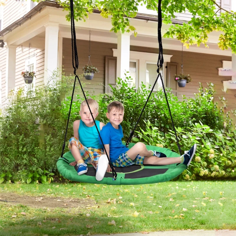 Kids Outdoor Swing Set - Black/Green, 100x4.5 cm