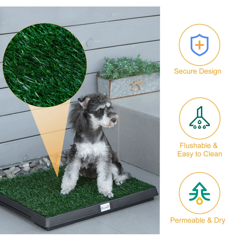 Indoor Pet Dog Toilet Mat - Potty Training Grass Restroom with Tray & Loo Pad for Easy Cleanup