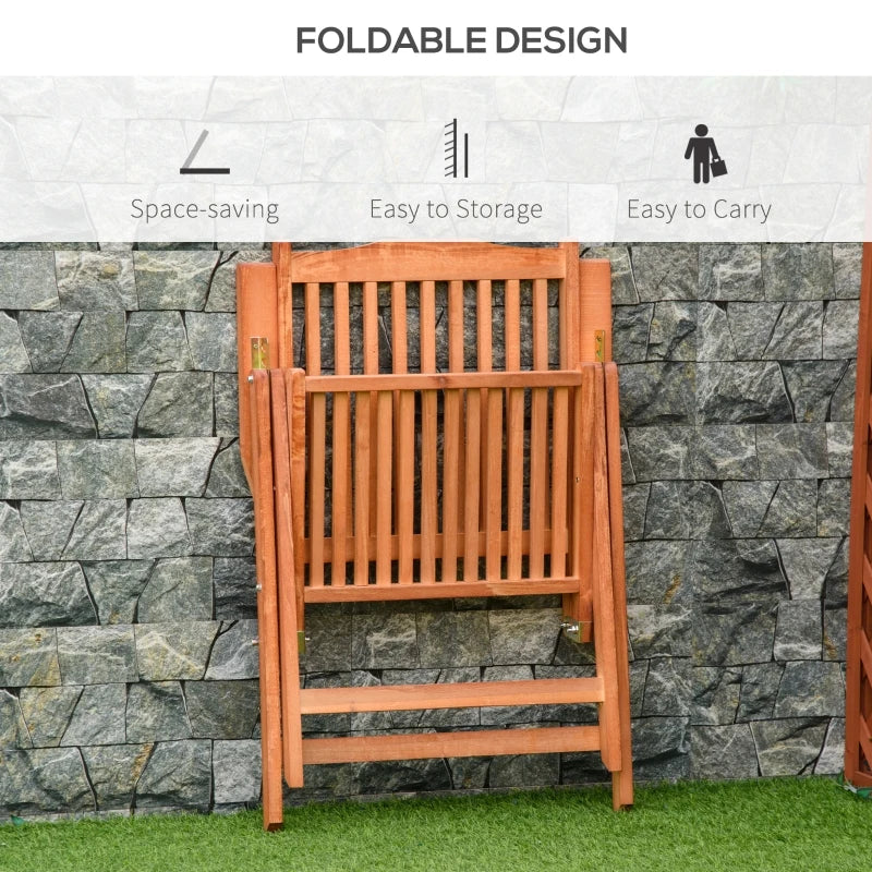 Acacia Wood Folding Patio Armchair 5 Position Recliner Outdoor Garden Chair