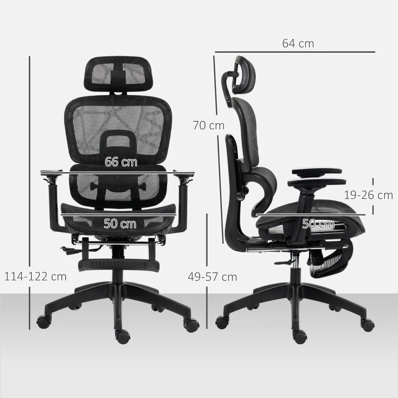 Ergonomic Multi-Adjustable Black Mesh Office Chair for Ultimate Comfort and Support - Perfect for Home and Office Use