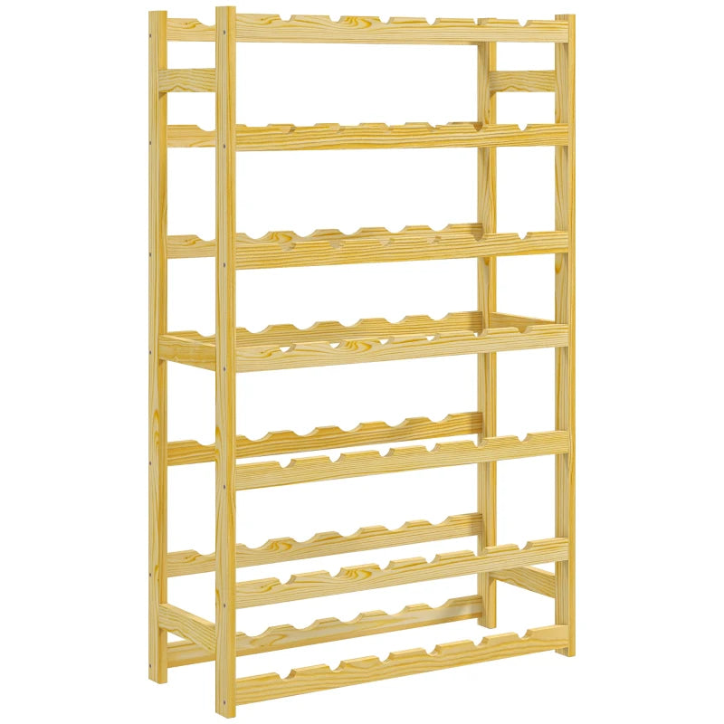 42-Bottle Wooden Wine Rack - Elegant Natural Finish for Home or Restaurant - Stylish Wine Storage Solution