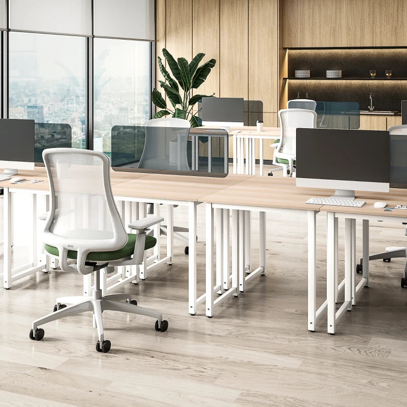 Modern White Computer Desk - 80x60x76cm Writing Table Workstation for Home Office & Study with Metal Frame, Easy Assembly