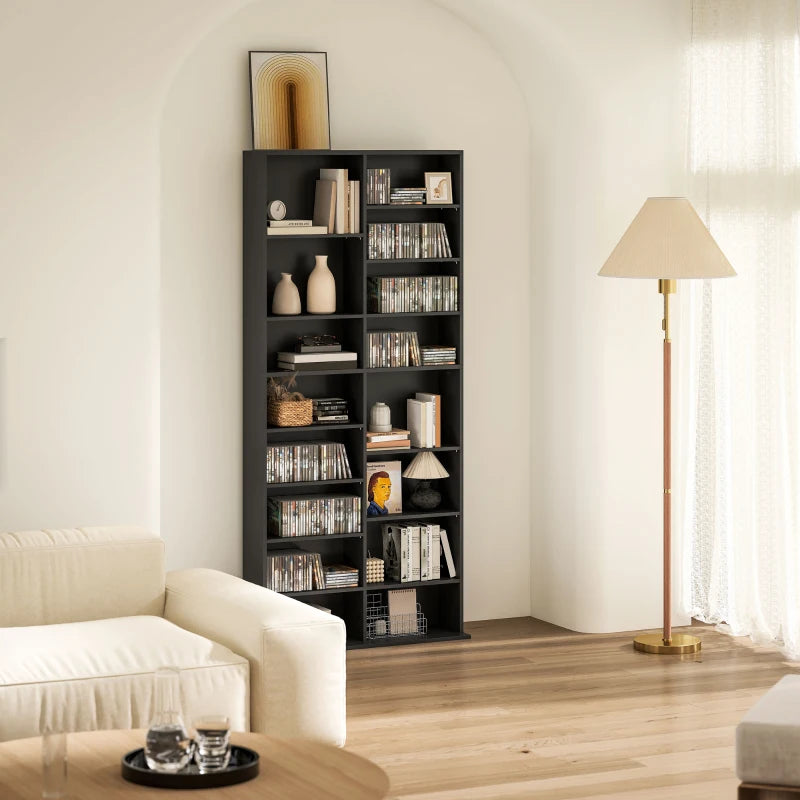 Black 640 CD Storage Tower Organizer for Home and Office