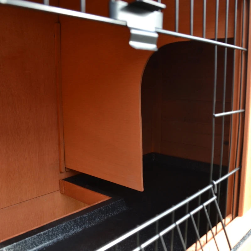 Outdoor Rabbit Hutch & Guinea Pig Cage - 2-Tier Bunny Home with No-Leak Tray, 100.5 x 55 x 101 cm