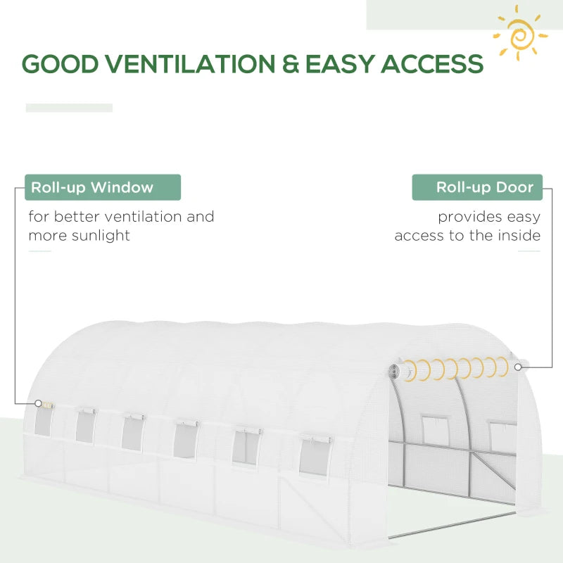 Greenhouse Winter Cover 6x3m White PE with Windows & Door