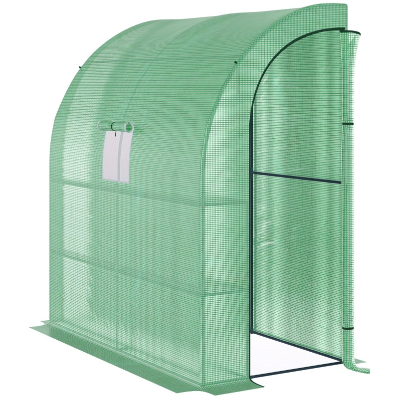 Green Walk-In Outdoor Greenhouse with Windows and Doors, 3 Tiers, 4 Shelves - 200x100x215cm