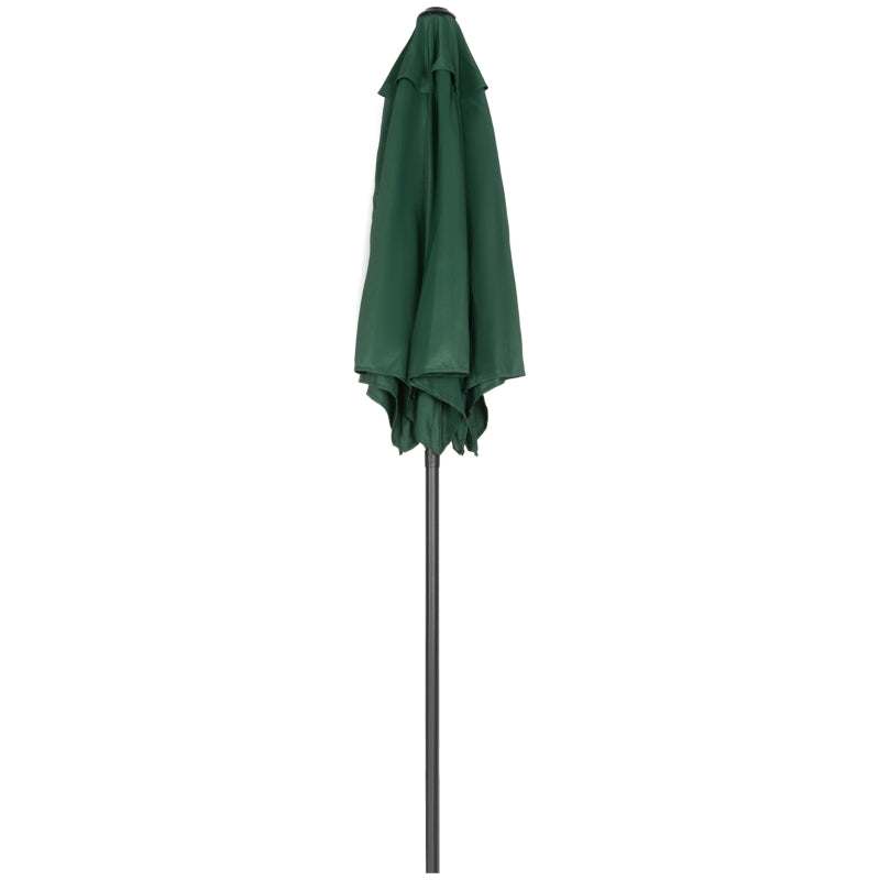 Green 2m Outdoor Garden Parasol Umbrella with 6 Sturdy Ribs