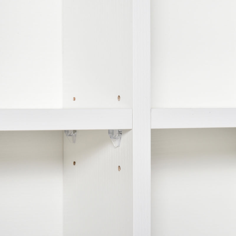 Adjustable CD Storage Unit with Shelves - 89 x 130.5 cm - Modern White Design for Organizing Music Collections