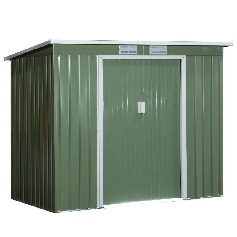 Green 7ft x 4ft Metal Shed