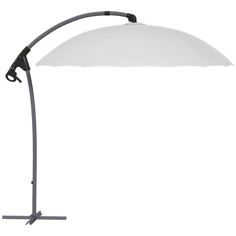 Grey 2.7m Cantilever Parasol with Cross Base