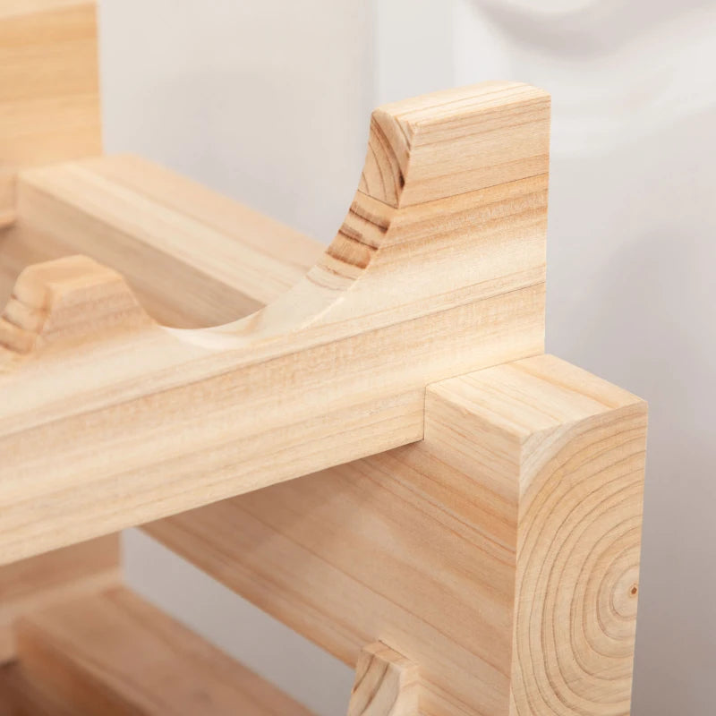 Elegant Three-Tier Wooden Wine Rack for 36 Bottles - Natural Finish, Perfect for Home or Wine Cellar Storage