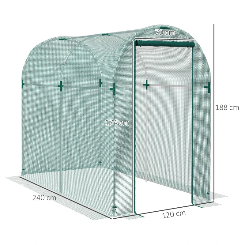 240x120cm Mini Polytunnel Greenhouse for Home Gardening