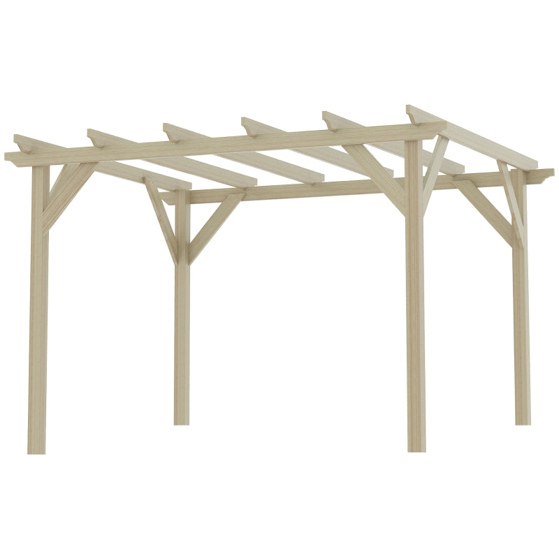 Wooden Garden Pergola Kit - Natural Wood Outdoor Gazebo for Climbing Plants