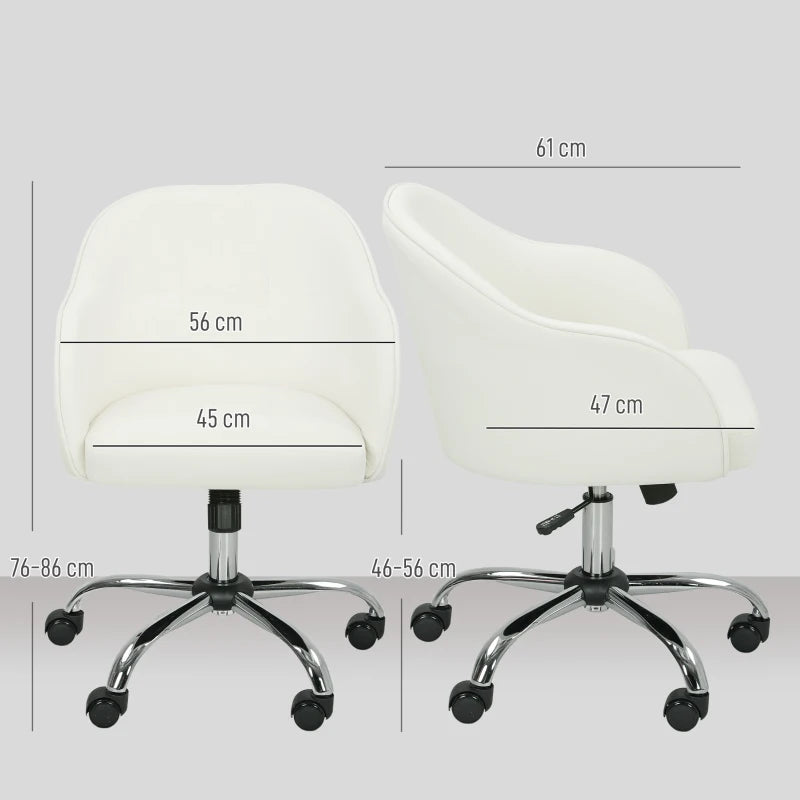Luxurious Cream Velvet-Feel Office Chair 46-56 cm Height Adjustable Ergonomic Design for Comfort and Style