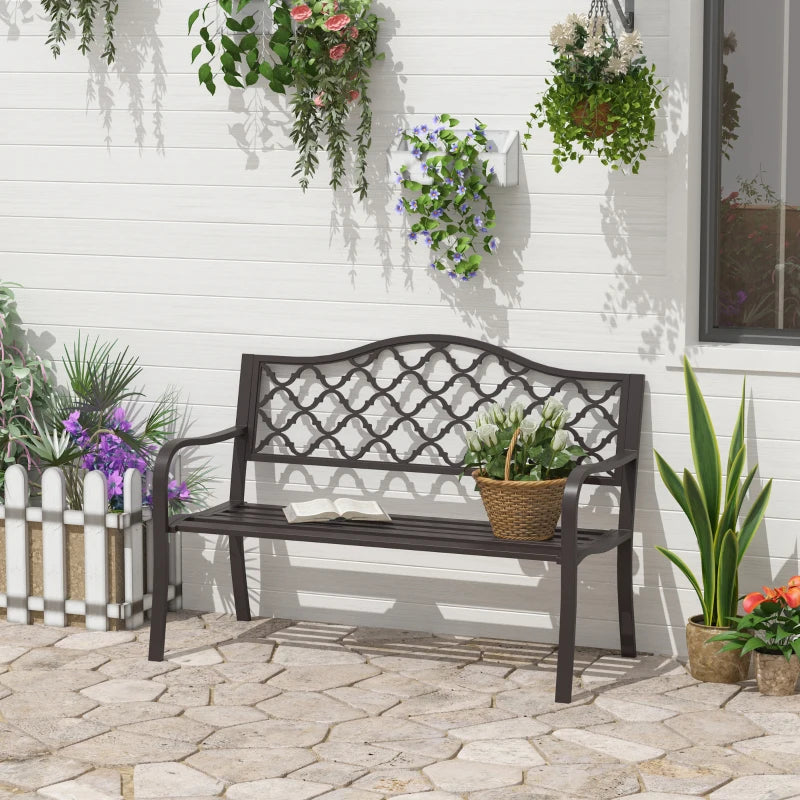 Antique Style Cast Iron Outdoor Bench - Black