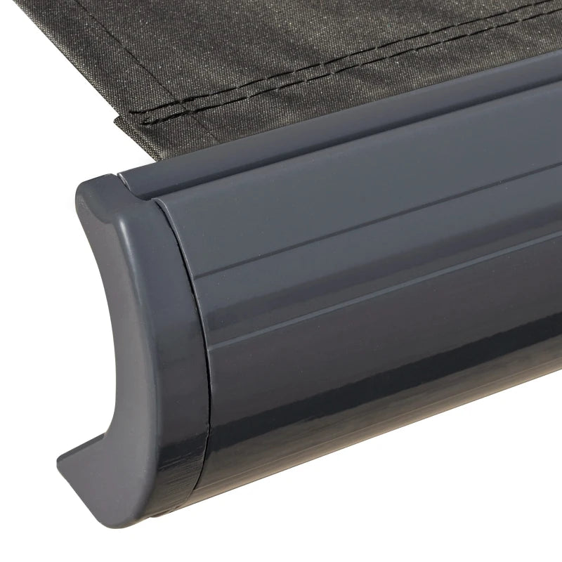 3.5m x 3m Full Cassette Electric Awning With Manual Hand Crank - Grey With Remote Control