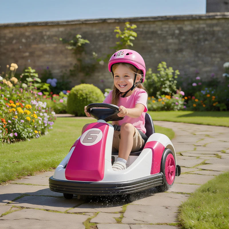 Kids 360-Degree Rotating Bumper Car Electric Ride On Toy for Ages 3-8 Pink