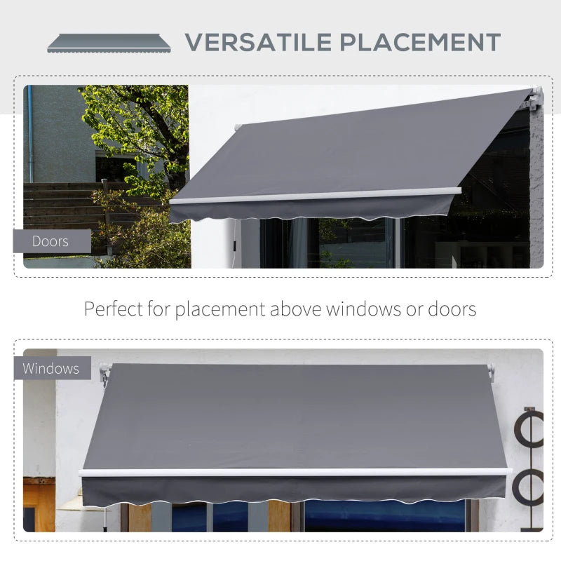 3m x 2.5m Grey Retractable Awning Canopy