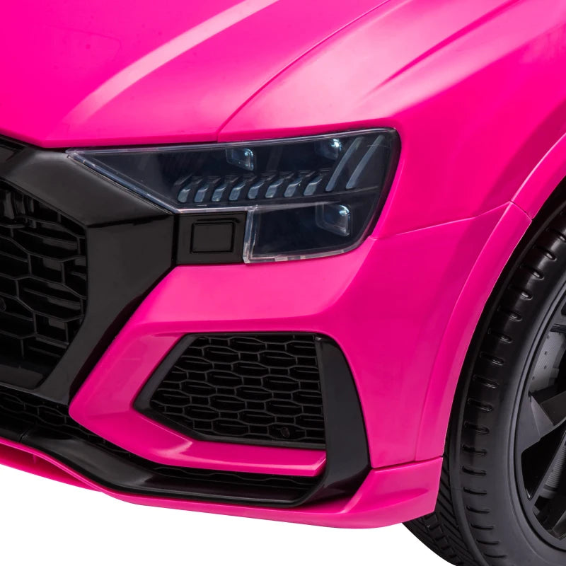 Audi RS Q8 6V Kids Electric Ride-On Car Toy with Remote, USB, MP3, Bluetooth - Pink Color