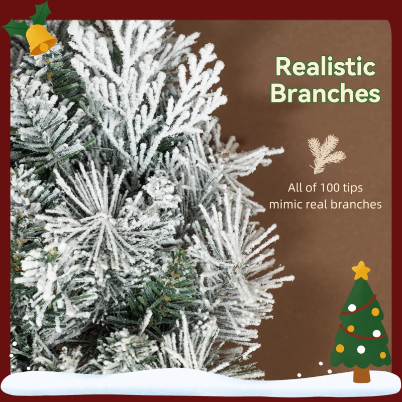 60cm Flocked Prelit Christmas Wreath - 24 Inch Holiday Decor for Festive Home Decoration