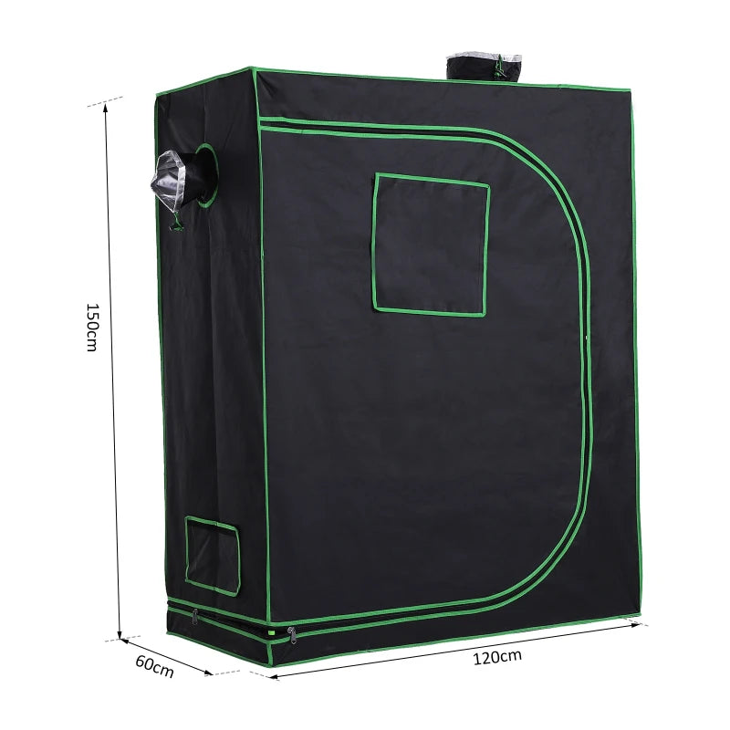 Indoor Hydroponic Grow Tent - Black, 120x60x150cm