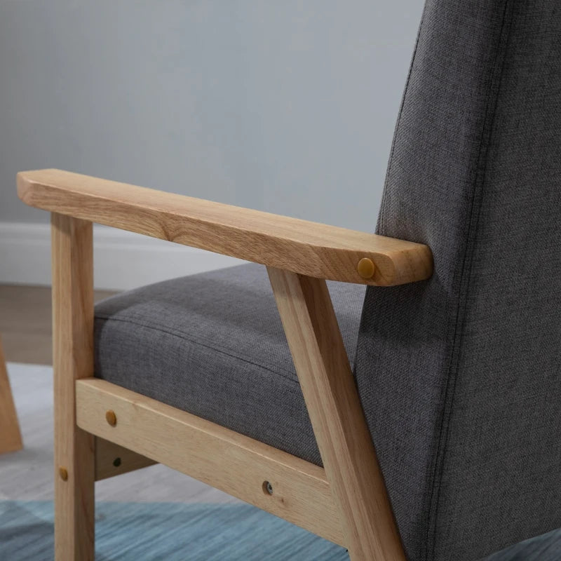 Minimalist Wooden Frame Accent Chair with Comfortable Padded Seat for Stylish Living Spaces