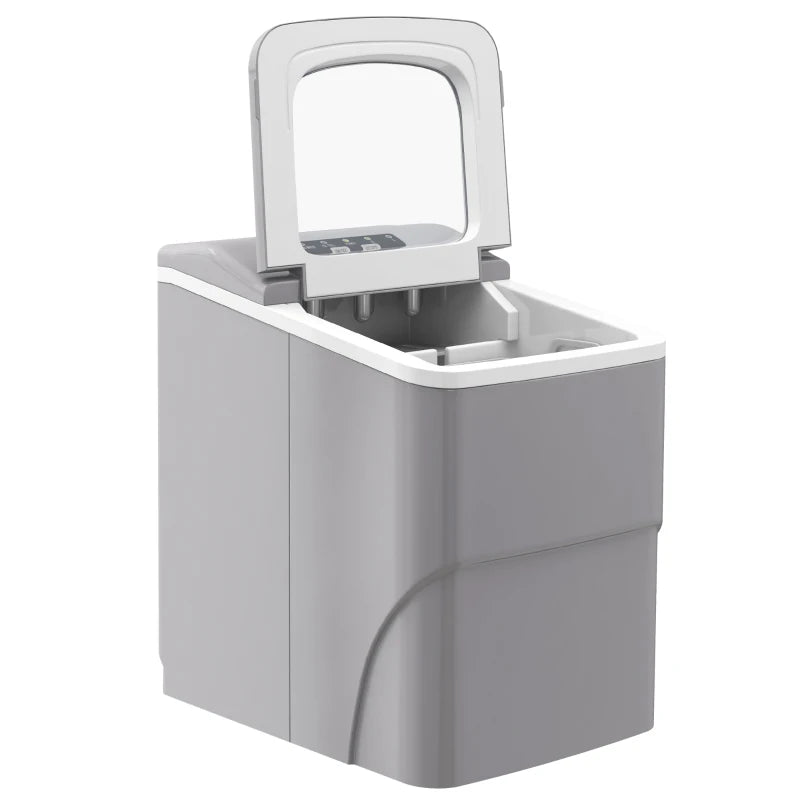 12kg Countertop Ice Cube Maker Machine with Scoop - Silver-Tone, Perfect for Home Bars and Parties
