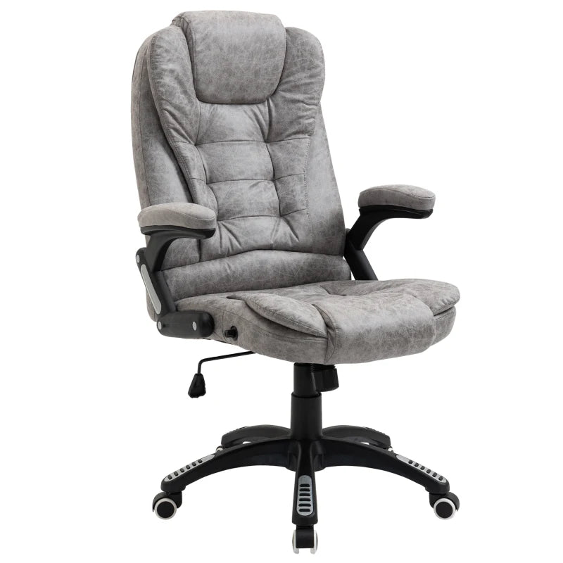 Vinsetto Ergonomic Office Chair - Comfortable Grey Desk Chair with Adjustable Height, Armrests, Reclining & Tilt Function