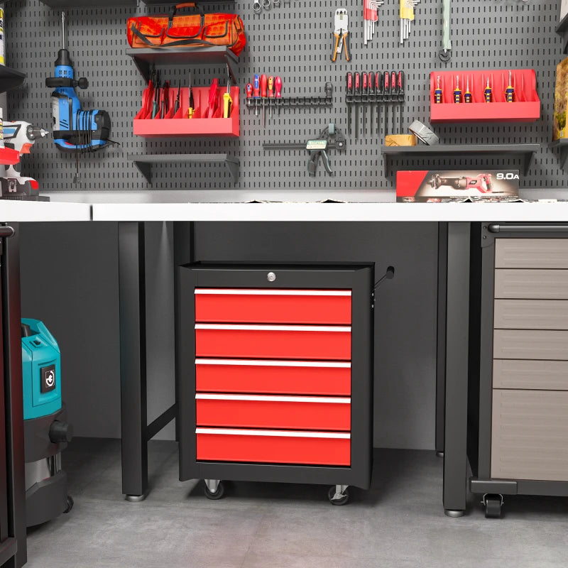 5-Drawer Tool Chest with Wheels and Lock