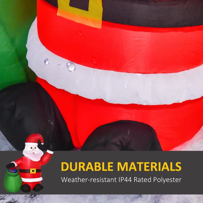 4ft Inflatable Christmas Santa Claus with LED Lights - Festive Yard Decoration for Holiday Cheer
