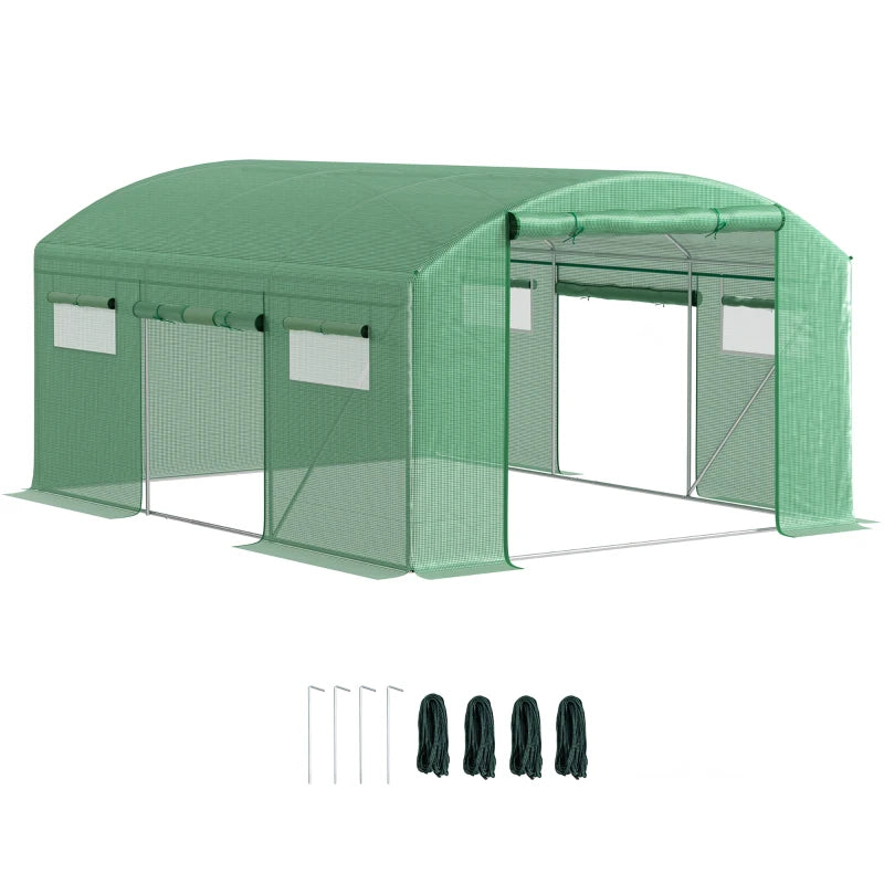 13 x 9.8ft Walk-In Greenhouse (Green)