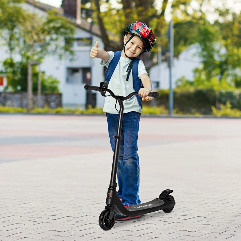 Electric Scooter for Kids, 120W Motor, Adjustable Height, Rear Brake, Safe E-Scooter for Ages 6+, Black