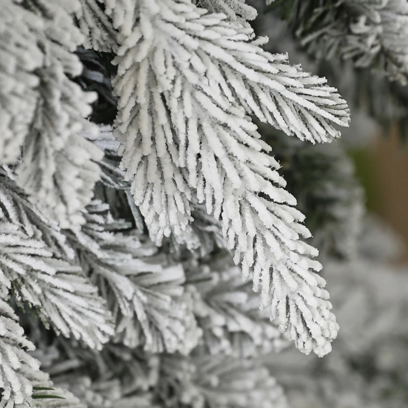 7ft Unlit Artificial Christmas Tree - Snow-Covered Holiday Decor for Festive Home Decoration
