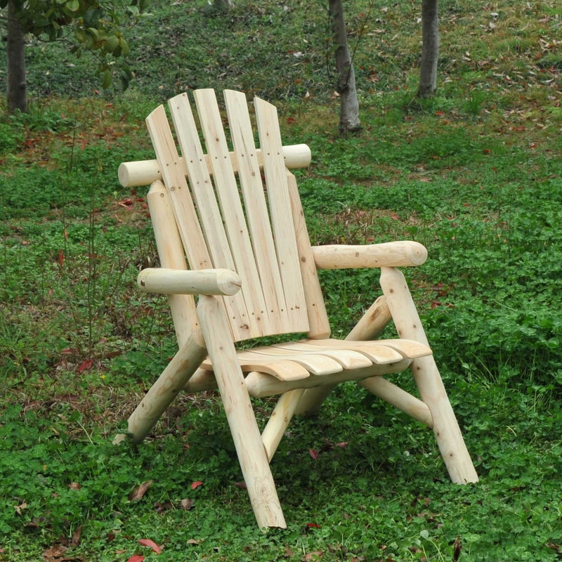 Natural Wood Adirondack Patio Lounge Chair