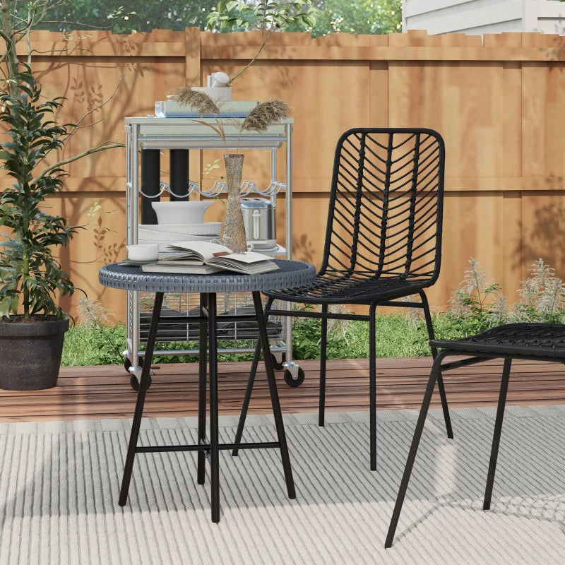 Grey Rattan Outdoor Border Side Table