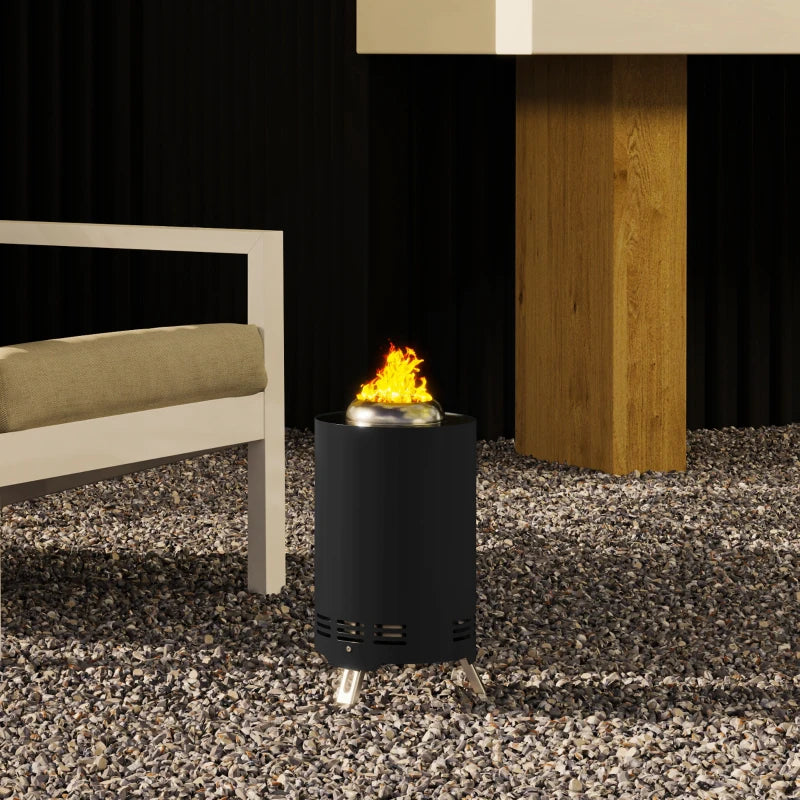 Portable Smokeless Fire Pit - 16x16cm Stainless Steel Wood Burning Tabletop Fire Pit for Garden & Camping - Black